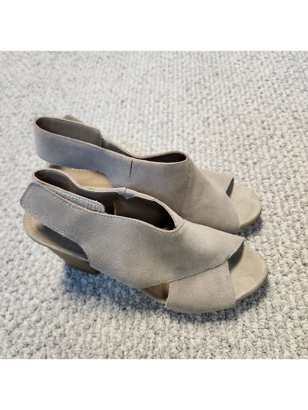 Kenneth Cole Reaction Carilove Women's Taupe Open-Toe Slingback Heels Size 8.5
